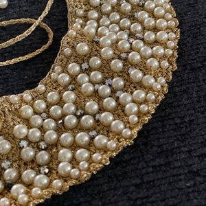 Beautiful gold Ginsburg -esque lace and rhinestone vintage collar.